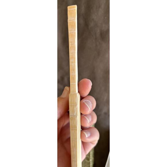 Vintage Japanese Folding Fan Bamboo Frame Floral Asian With Box Retro Design - Picture 10 of 11